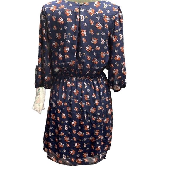 Enfocus Studio Ladies Floral Dress, Size 12, Navy Blue Rust and White - Picture 5 of 9